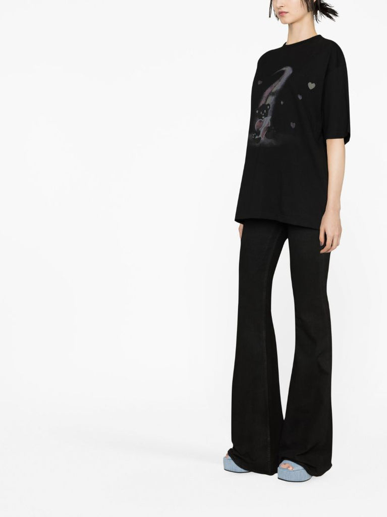 Black Teddy Bear Cotton T-shirt