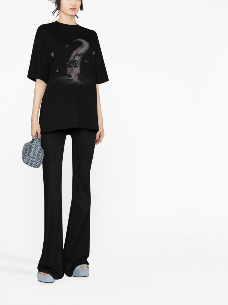 Black Teddy Bear Cotton T-shirt