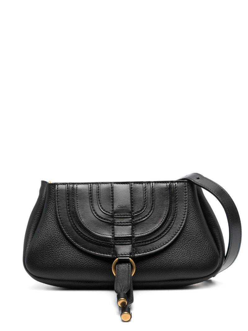 Black Marcie Leather Shoulder Bag