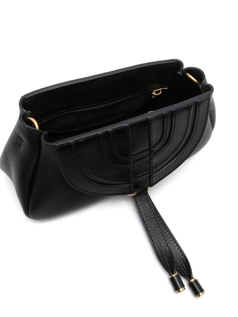 Black Marcie Leather Shoulder Bag