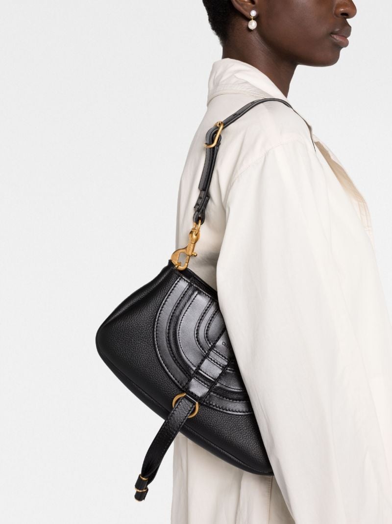 Black Marcie Leather Shoulder Bag