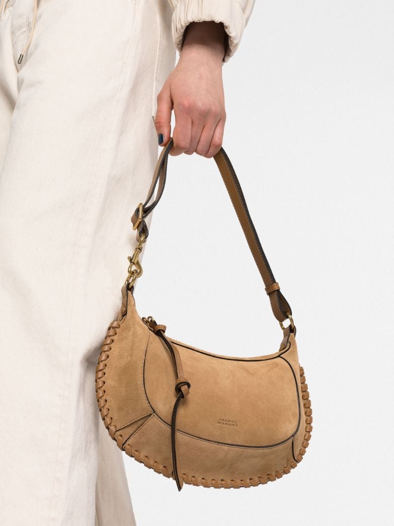 Brown Oskan Moon Suede Shoulder Bag