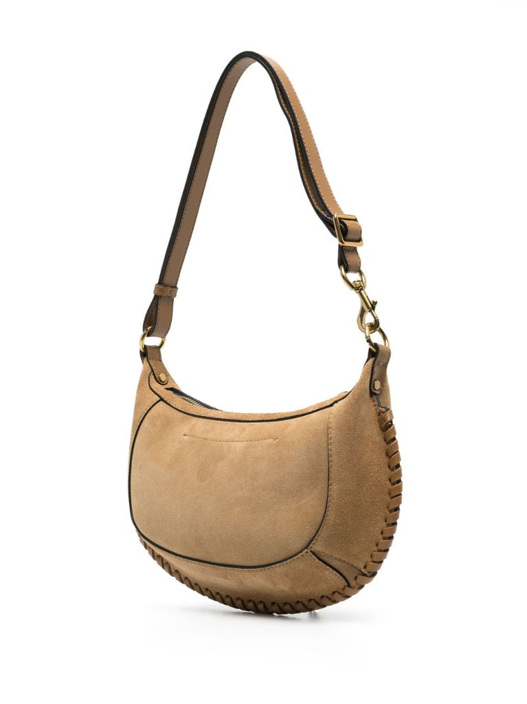 Brown Oskan Moon Suede Shoulder Bag