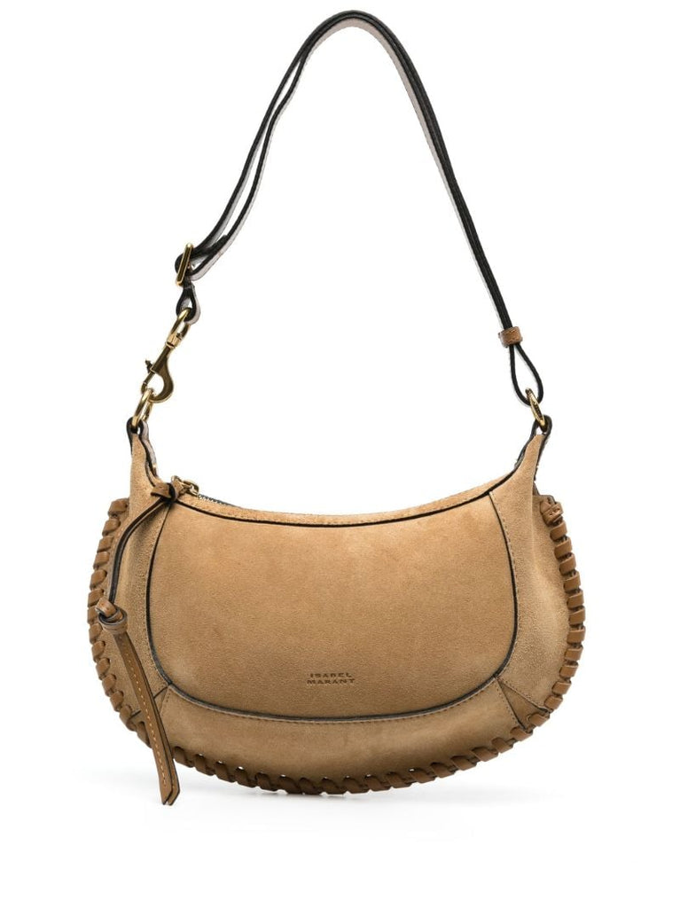 Brown Oskan Moon Suede Shoulder Bag