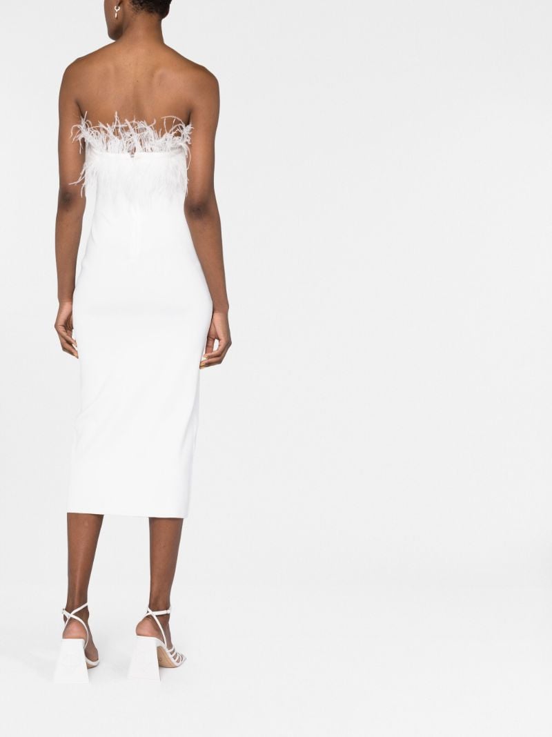 White Nellie Feather-trim Midi Dress