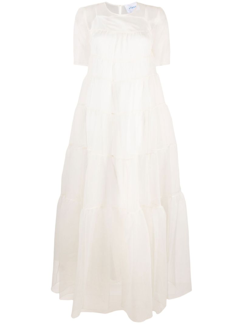 White Hyacinth Tiered Organza Dress