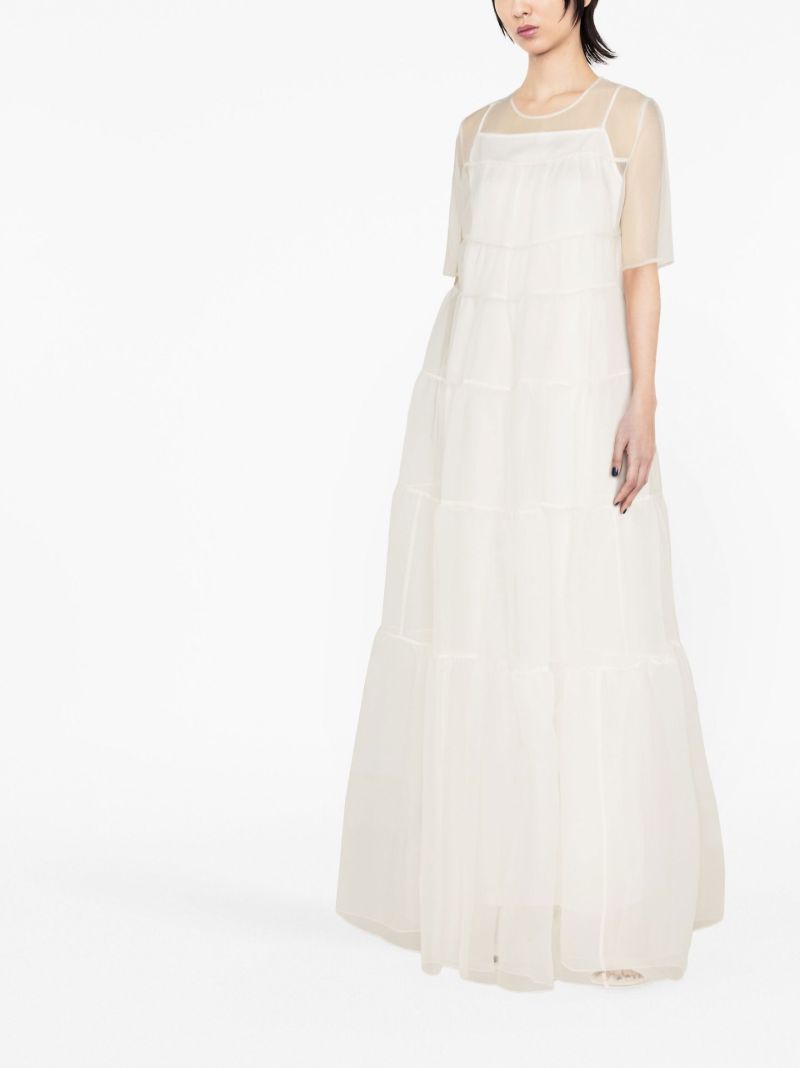 White Hyacinth Tiered Organza Dress