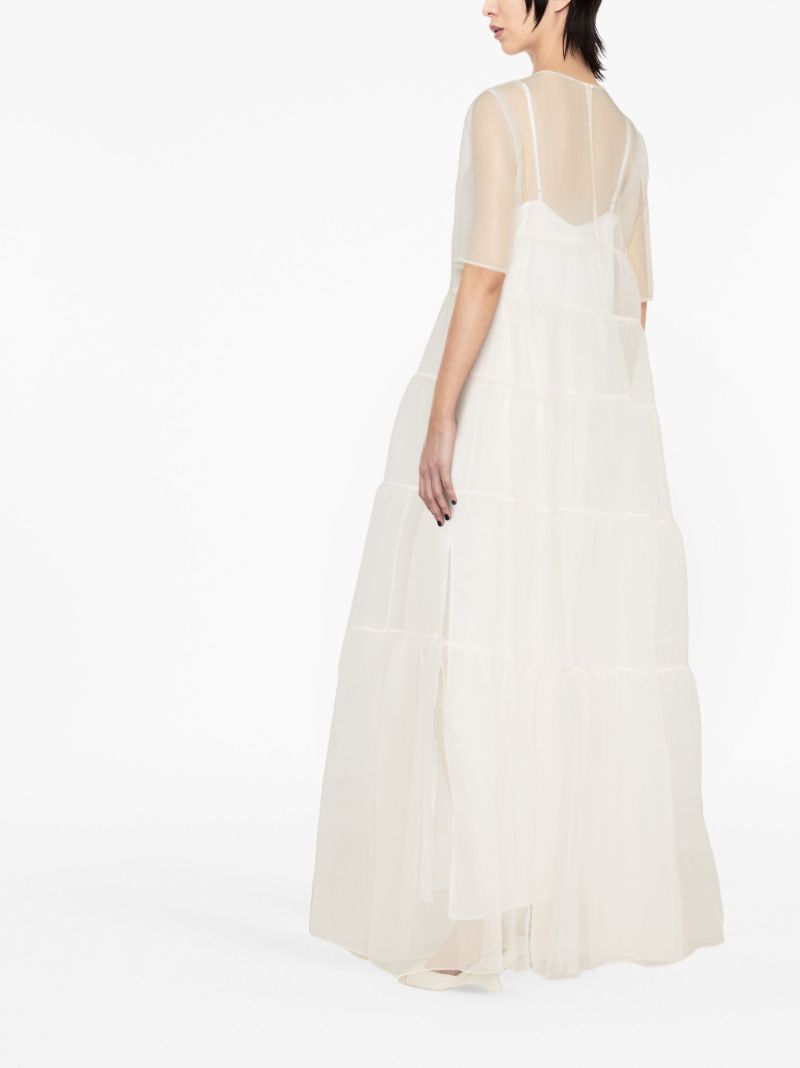 White Hyacinth Tiered Organza Dress