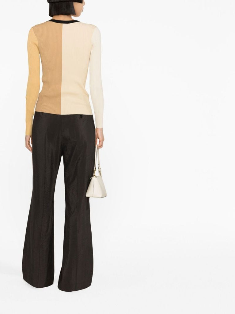 Neutral Cargo Ribbed Knit Cardigan