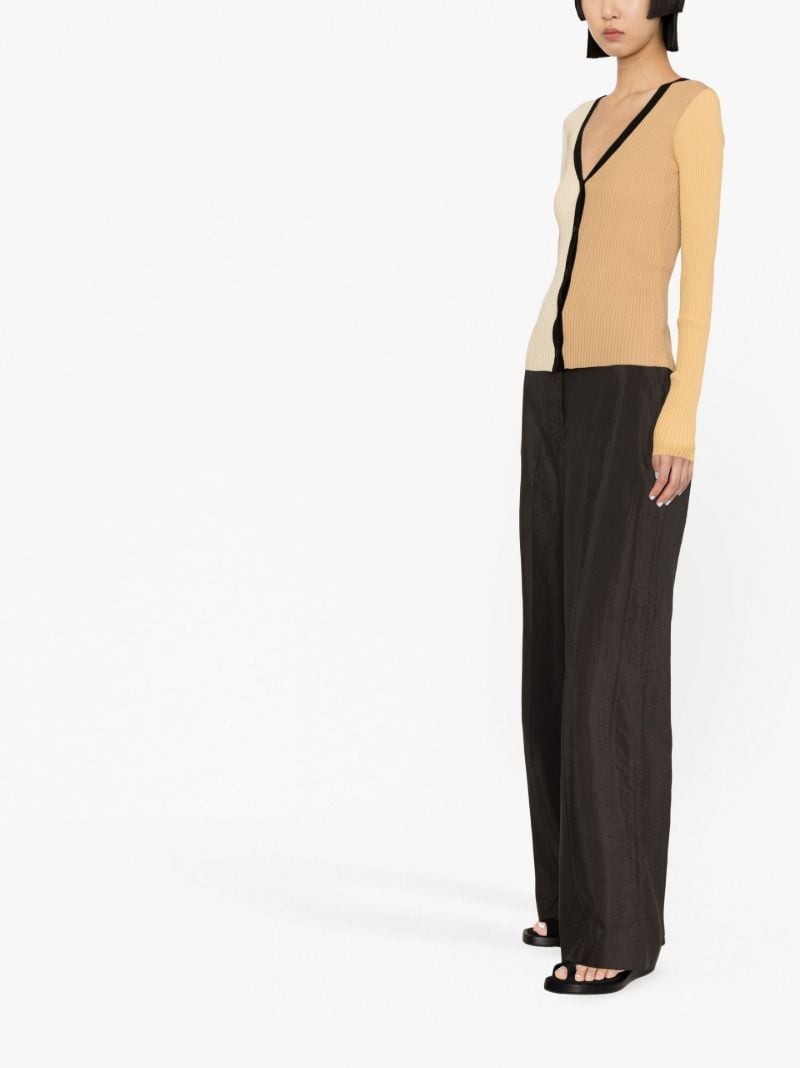 Neutral Cargo Ribbed Knit Cardigan