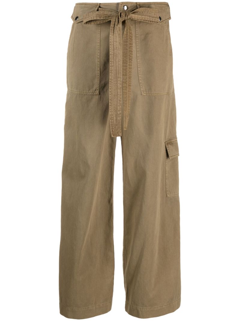 Green Brayden Wide Leg Cargo Trousers