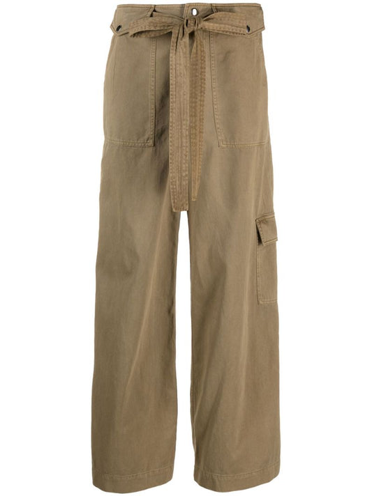 Green Brayden Wide Leg Cargo Trousers