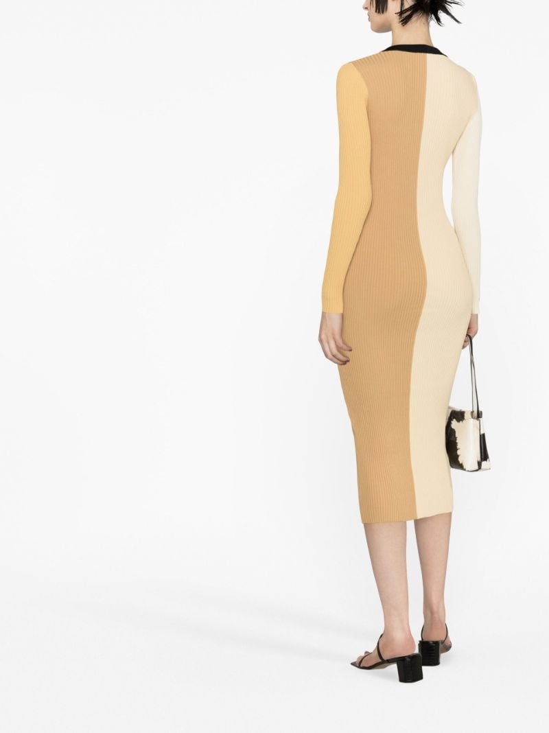 Neutral Shoko Ribbed Midi Dress