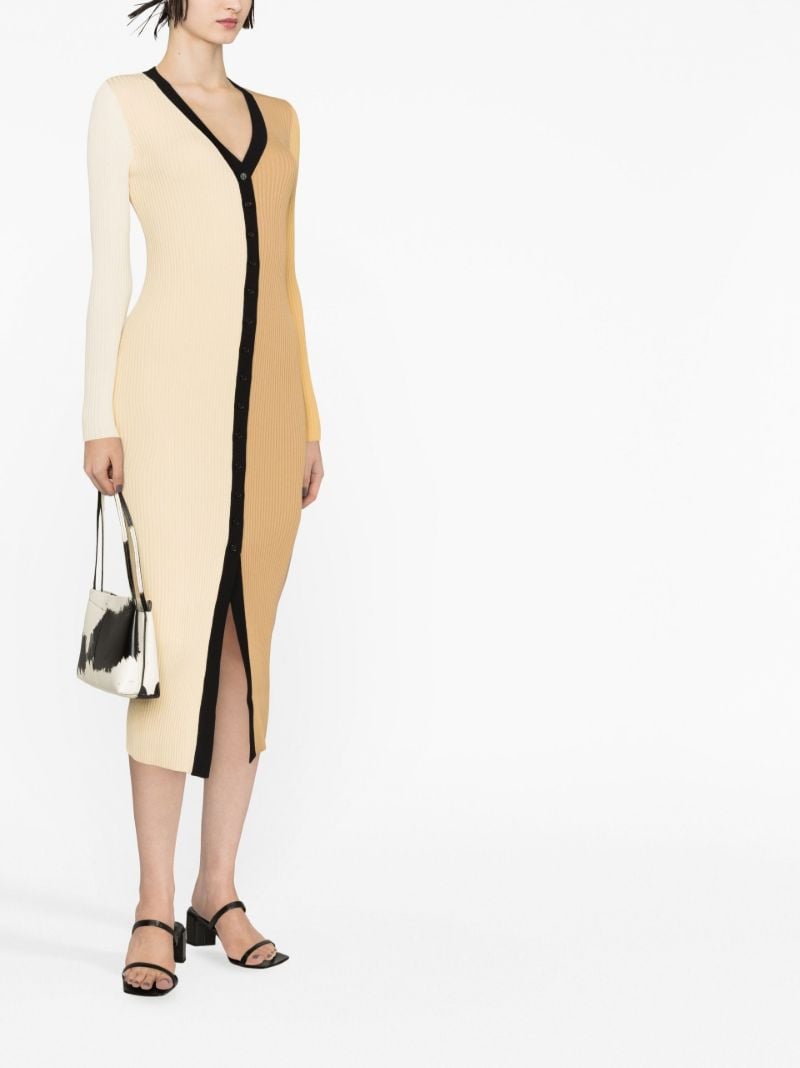 Neutral Shoko Ribbed Midi Dress