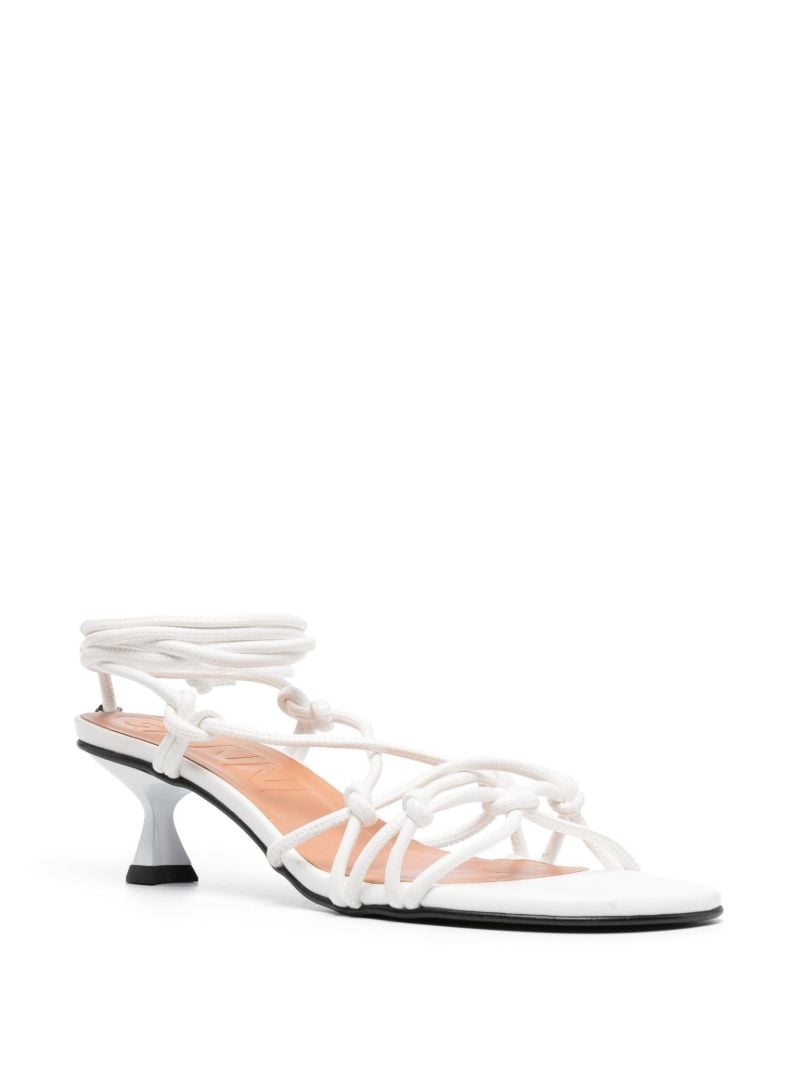 White Knots Kitten-heel Sandals