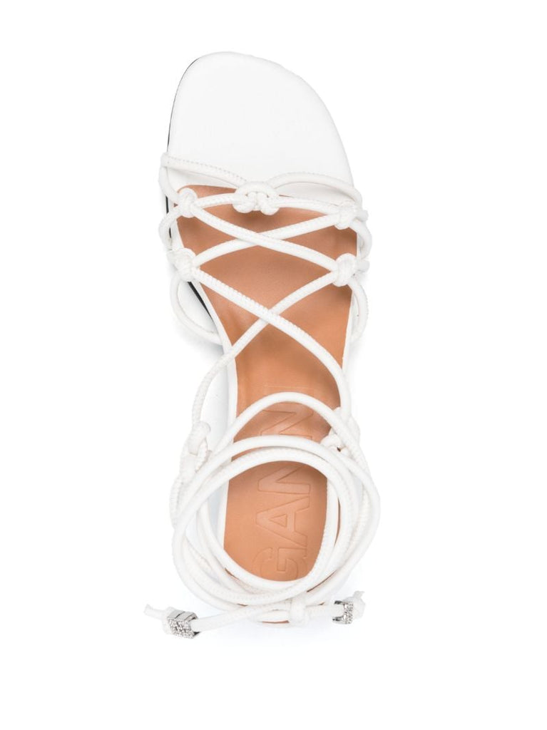 White Knots Kitten-heel Sandals