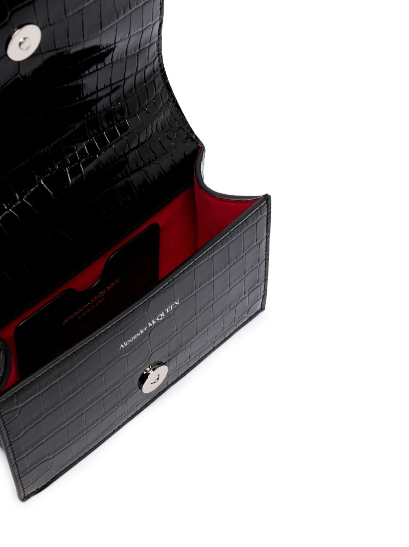 Black Jewelled Leather Shoulder Bag