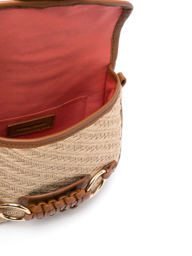 Brown Sadie Jute Cross Body Bag