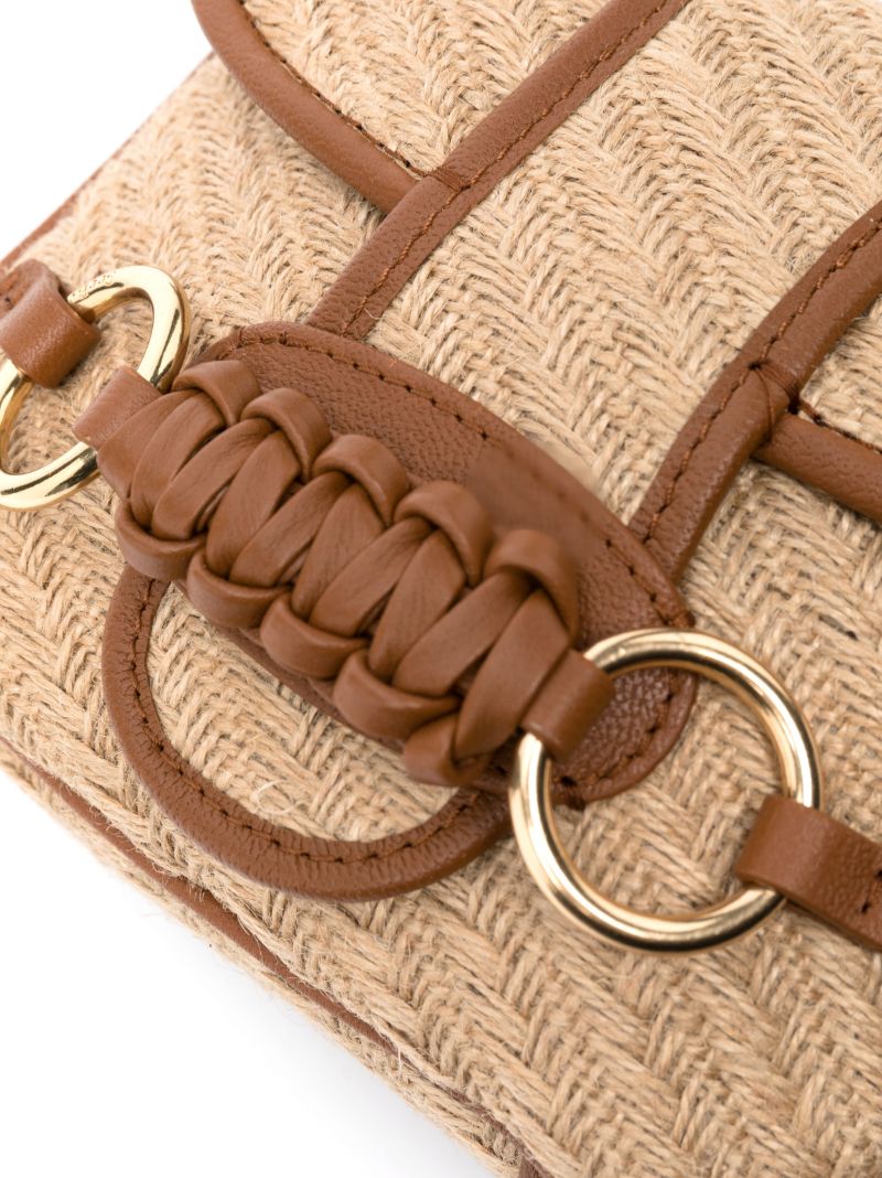 Brown Sadie Jute Cross Body Bag