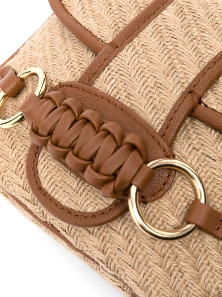 Brown Sadie Jute Cross Body Bag