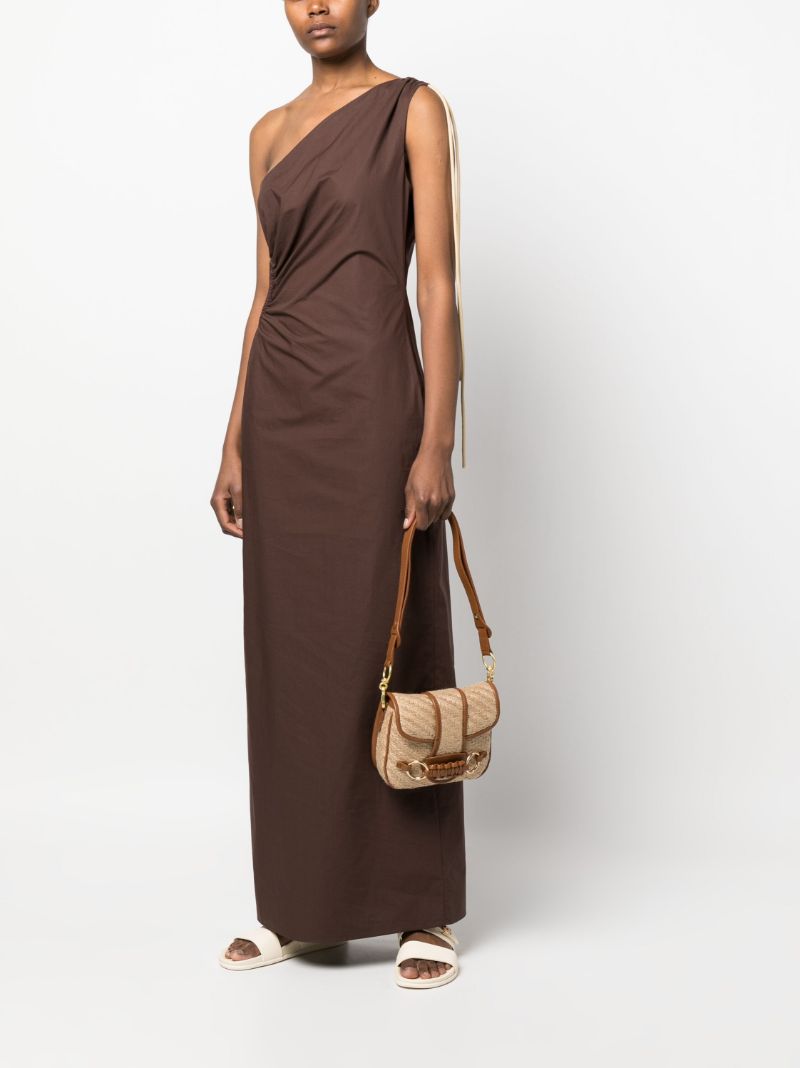 Brown Sadie Jute Cross Body Bag