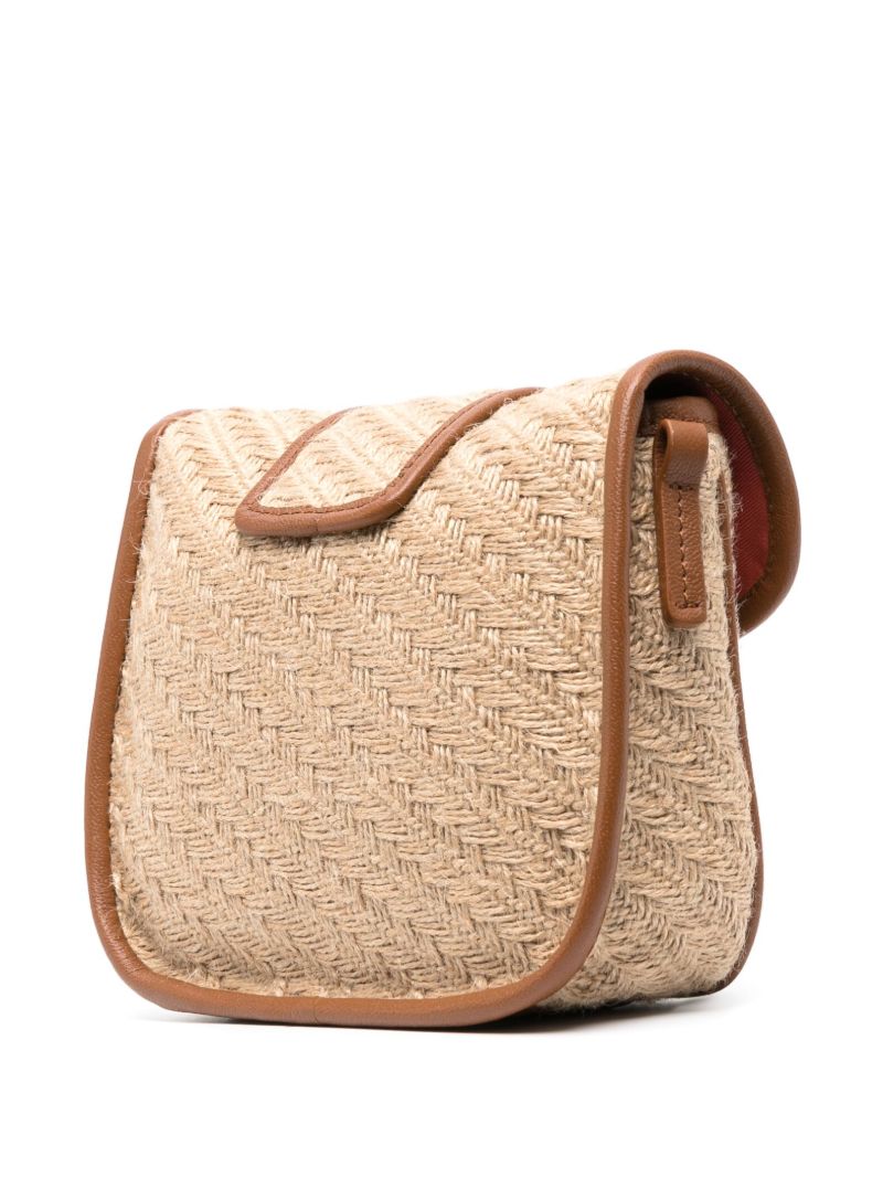 Brown Sadie Jute Cross Body Bag