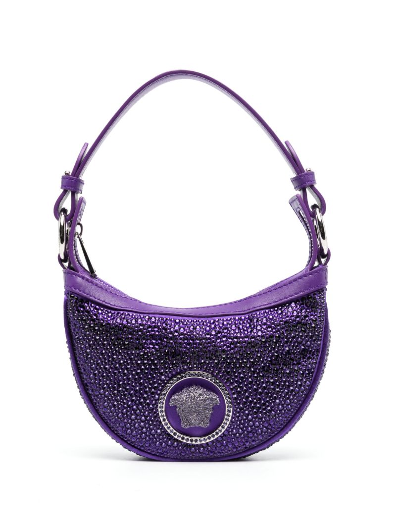 Purple Crystal Embellished Medusa Mini Bag