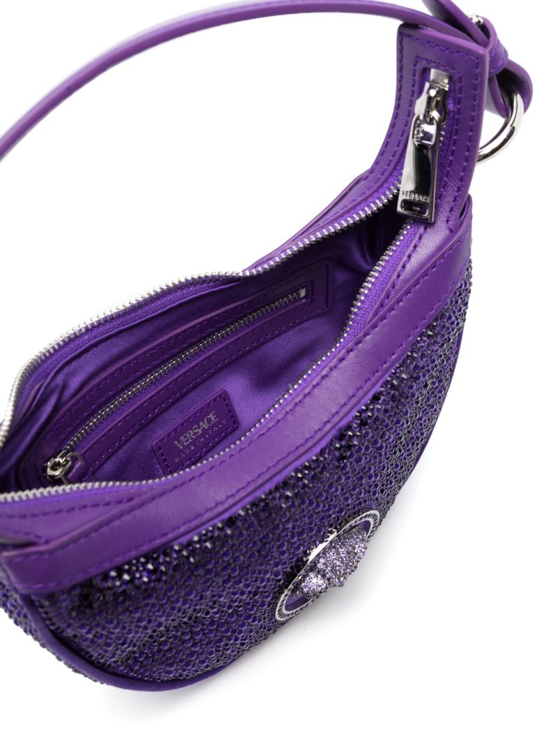 Purple Crystal Embellished Medusa Mini Bag
