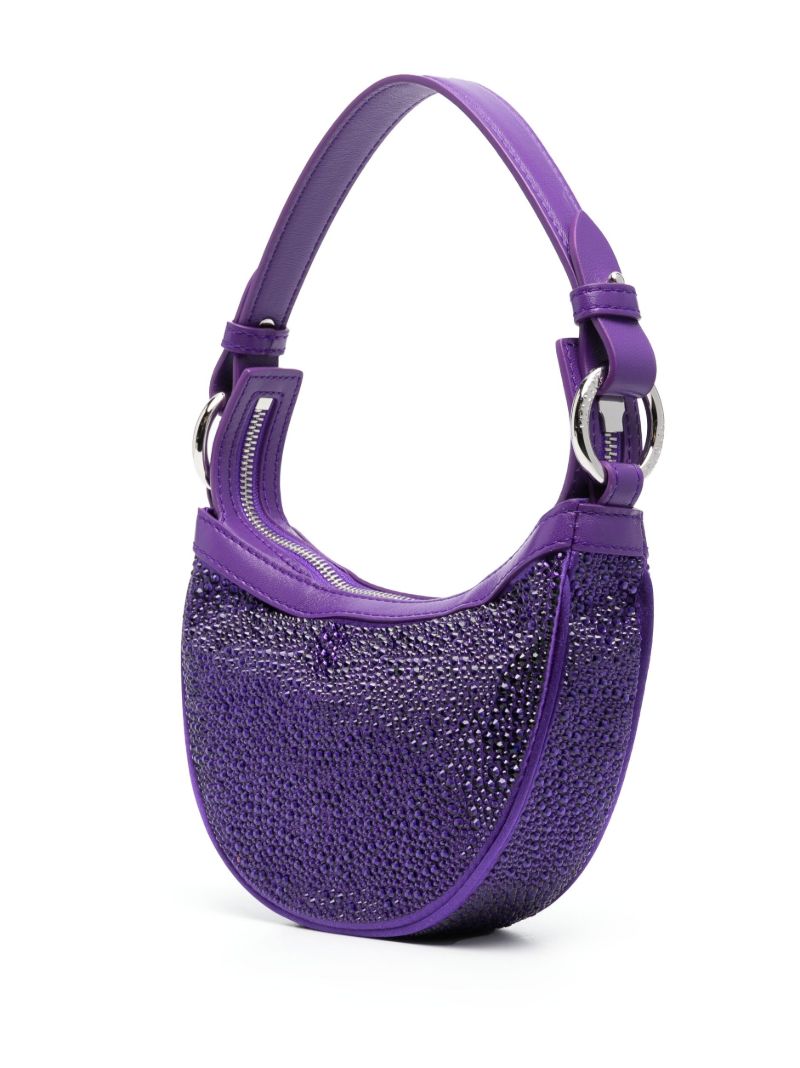 Purple Crystal Embellished Medusa Mini Bag