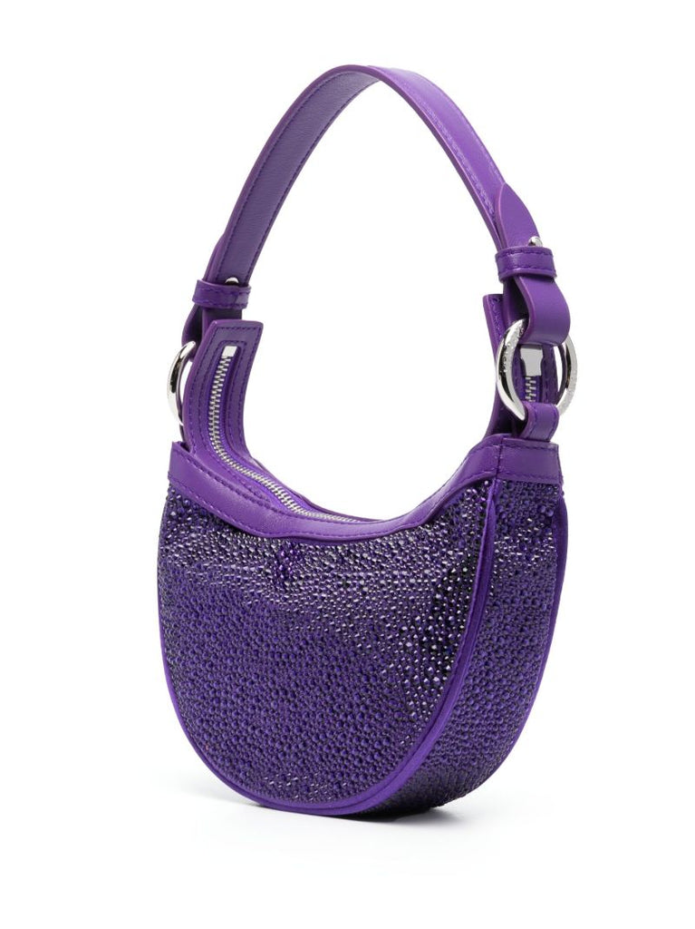 Purple Crystal Embellished Medusa Mini Bag