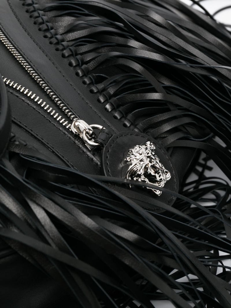 Black Fringed Repeat Shoulder Bag