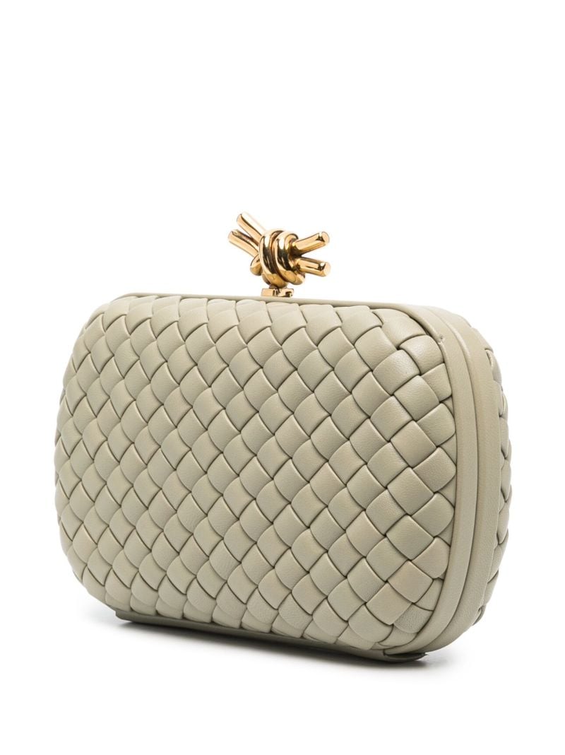 Green Knot Leather Clutch Bag