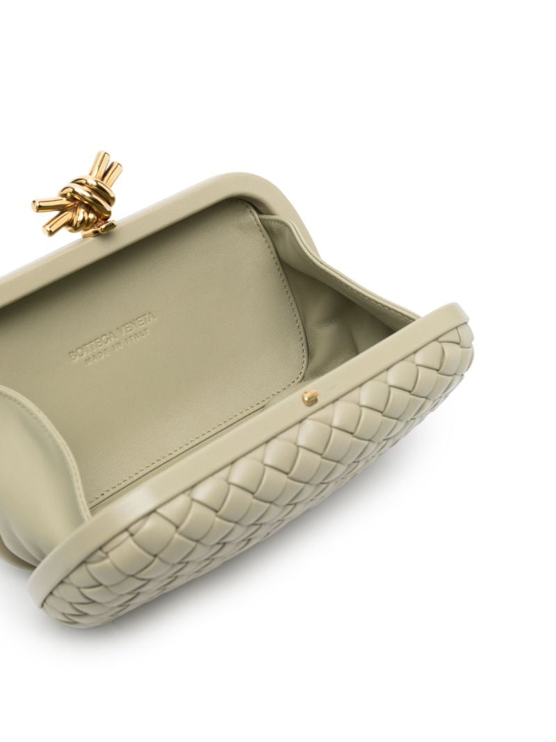 Green Knot Leather Clutch Bag