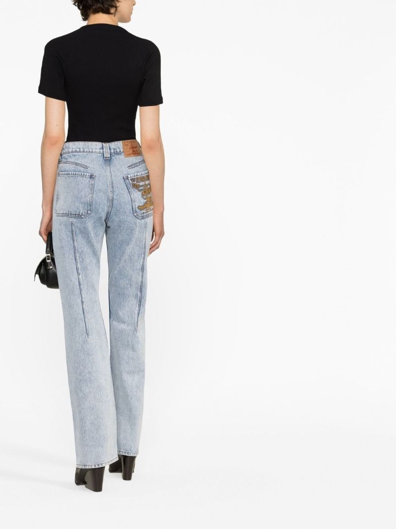Blue Straight-leg Jeans