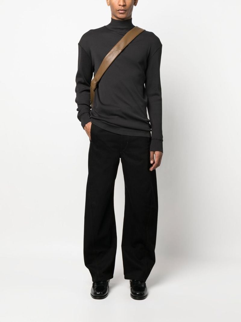 Black Ribbed Turtleneck Sweater