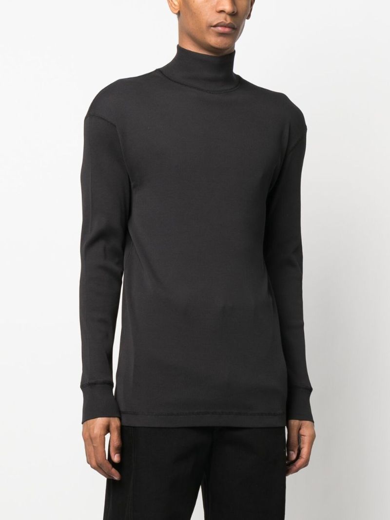 Black Ribbed Turtleneck Sweater