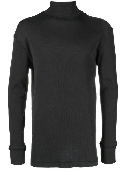 Black Ribbed Turtleneck Sweater