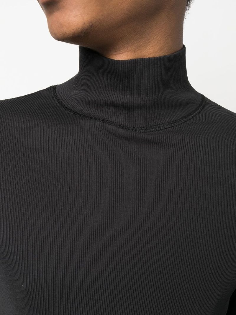 Black Ribbed Turtleneck Sweater