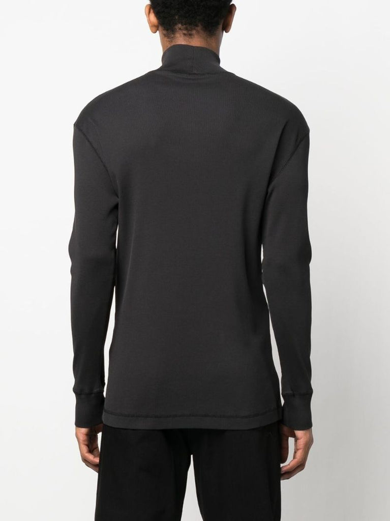 Black Ribbed Turtleneck Sweater