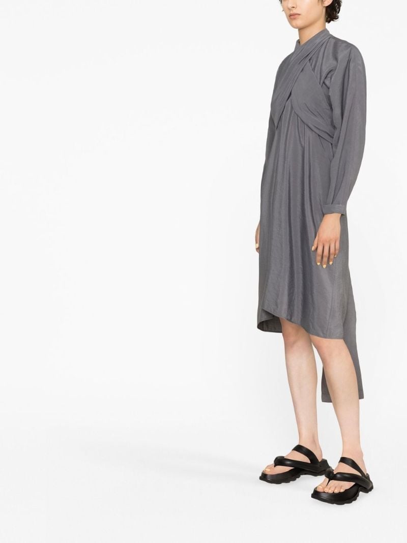 Grey Wrap Midi Dress