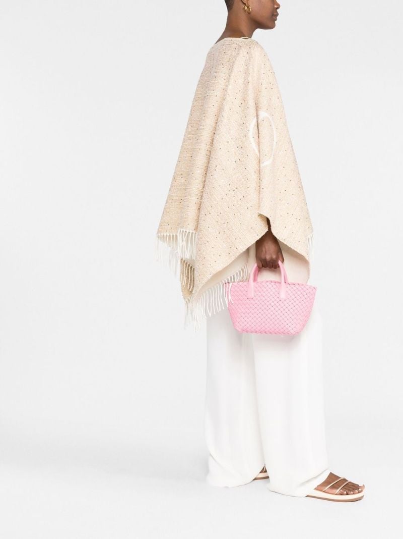 Neutral Vlogo Fringed Poncho