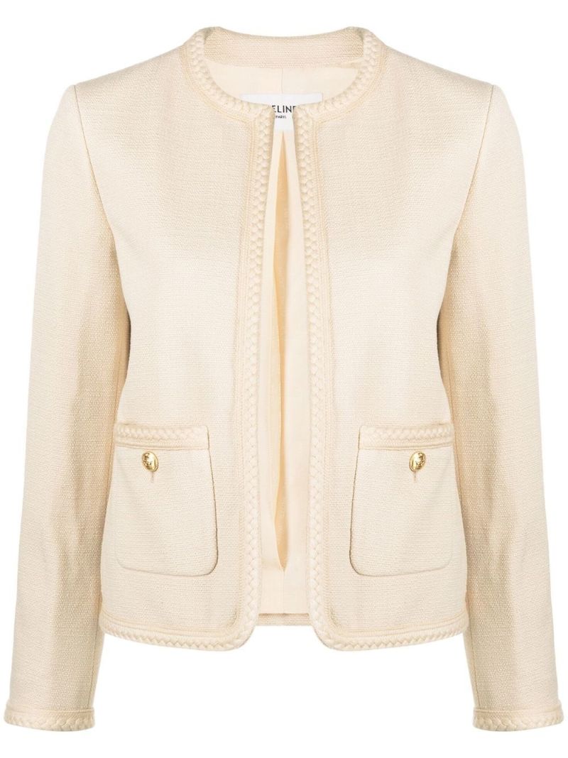 Neutral BouclÃ_x0083_Â© Silk Jacket