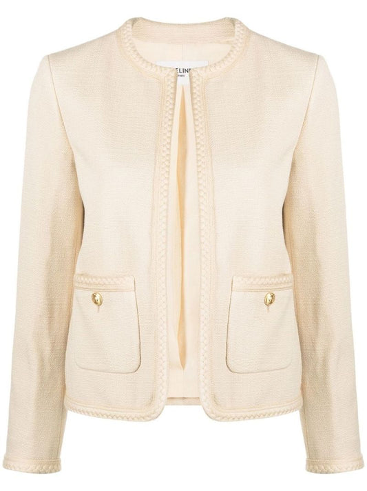 Neutral BouclÃ_x0083_Â© Silk Jacket