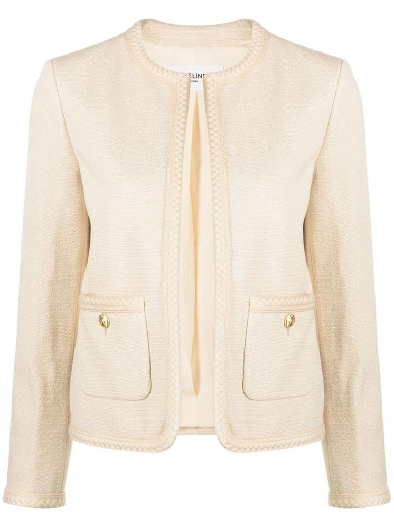 Neutral BouclÃ_x0083_Â© Silk Jacket