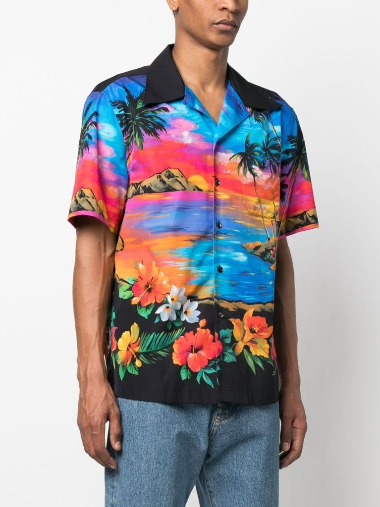 Multicolour Hawaiian Print Bowling Shirt