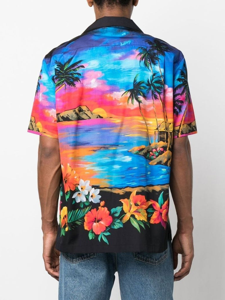 Multicolour Hawaiian Print Bowling Shirt