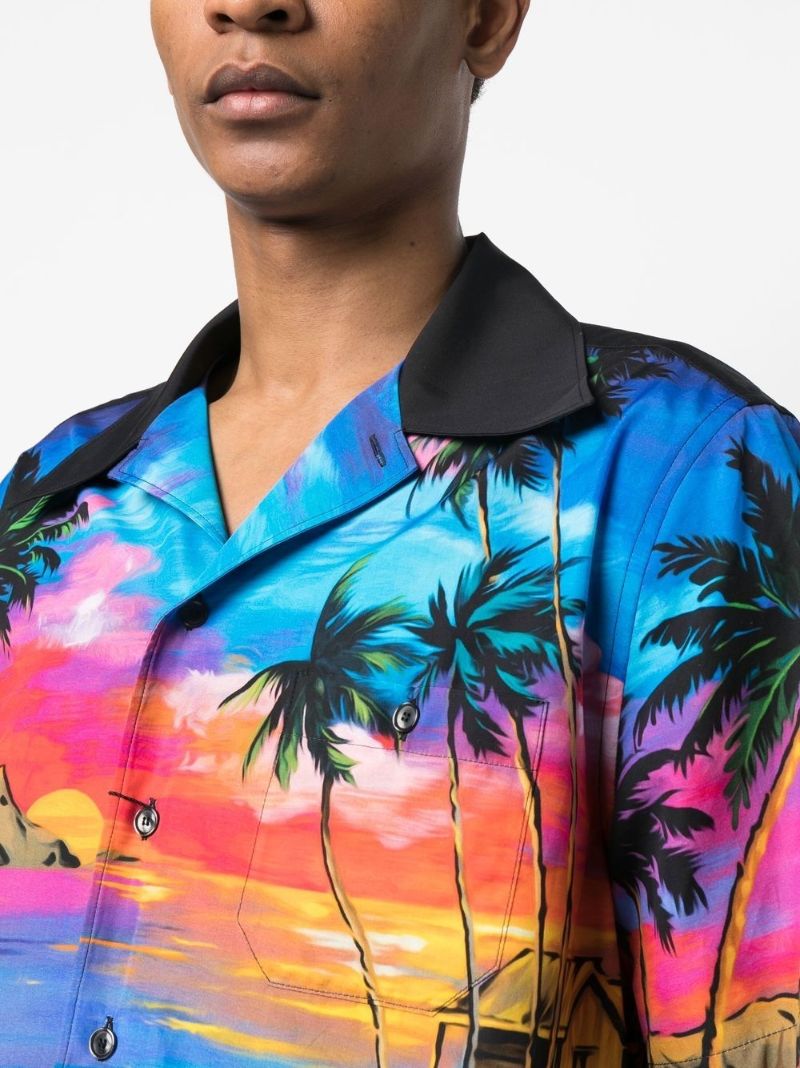 Multicolour Hawaiian Print Bowling Shirt