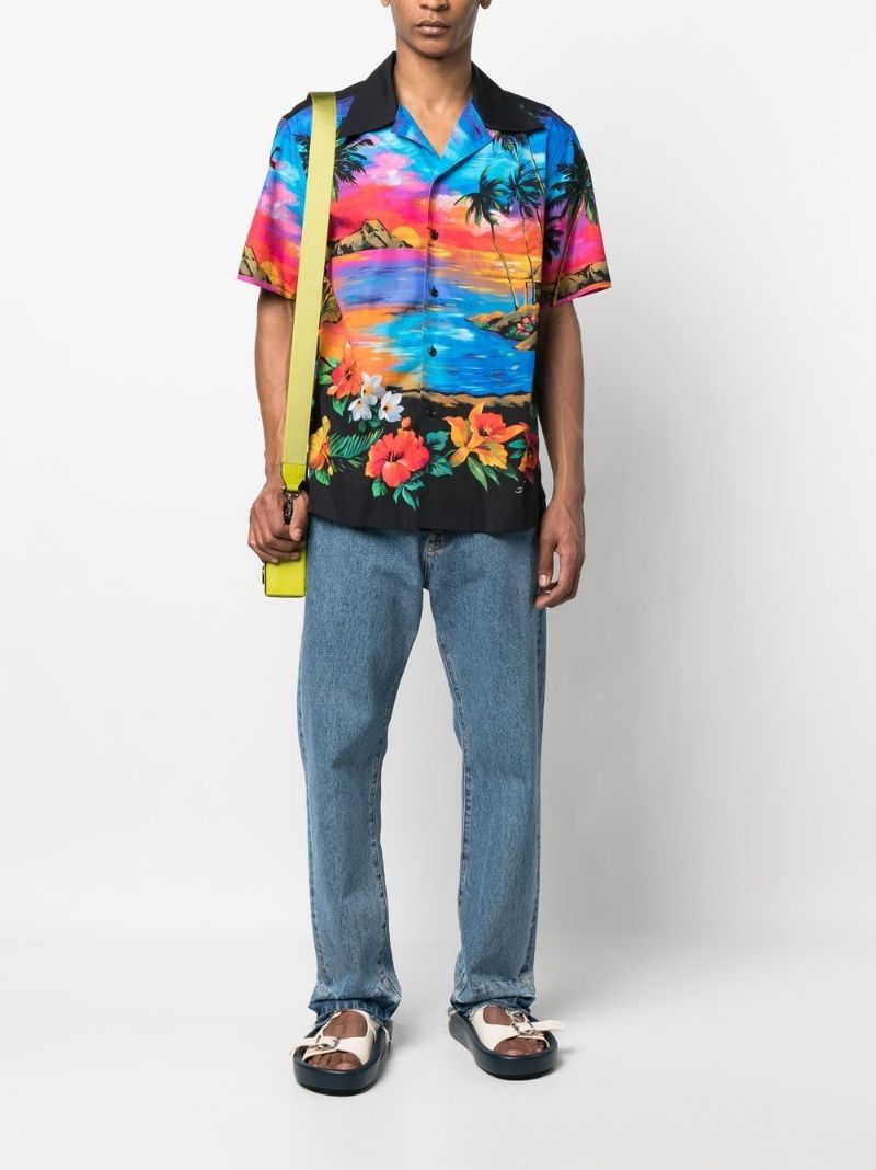 Multicolour Hawaiian Print Bowling Shirt