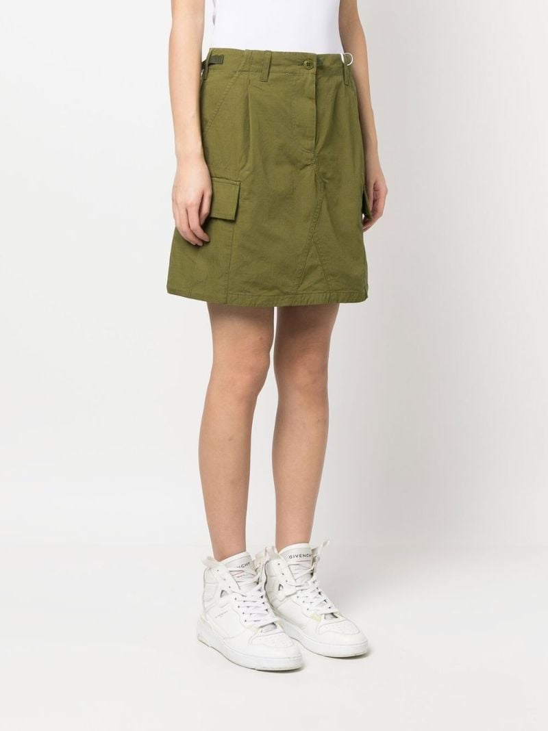 Green Cargo Cotton Mini Skirt