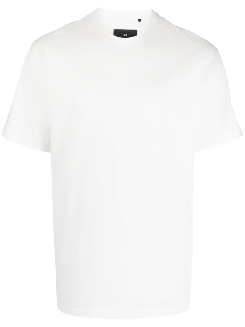 White Logo Label Cotton T-shirt